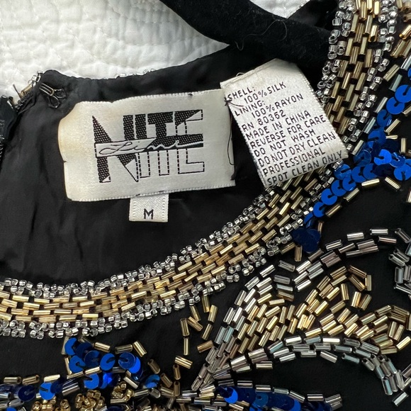 Vintage Silk Beaded Blouse by Nite Line | Size Medium - Picture 4 of 12